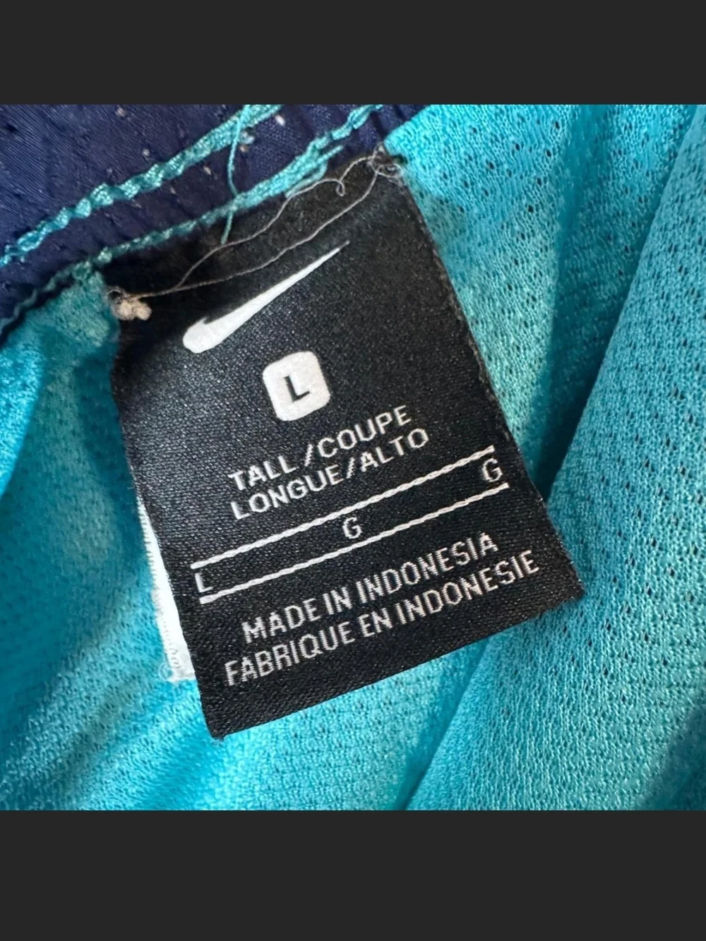 Nike Men's Swim Trunks in Turquoise with Navy Accents- SIZE L(tall)